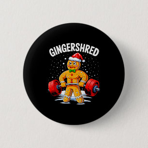 Badge Rond 5 Cm Gingershred Drôle Homme Pain d'épice Gym Musculati