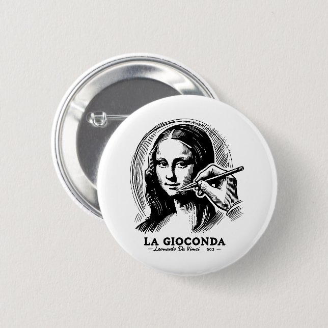 Badge Rond 5 Cm Gioconda (Devant & derrière)