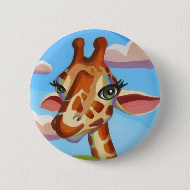Badge Rond 5 Cm Girafe (Devant)