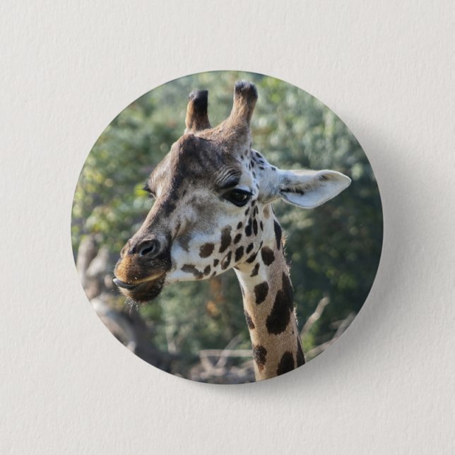 Badge Rond 5 Cm Girafe (Devant)