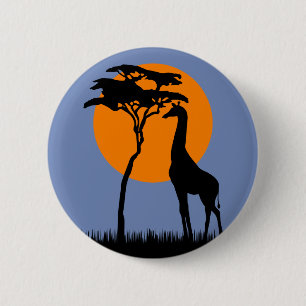 Badge Rond 5 Cm Girafe