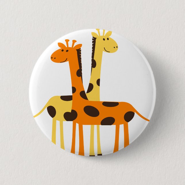 Badge Rond 5 Cm girafe afrique safari faune (Devant)