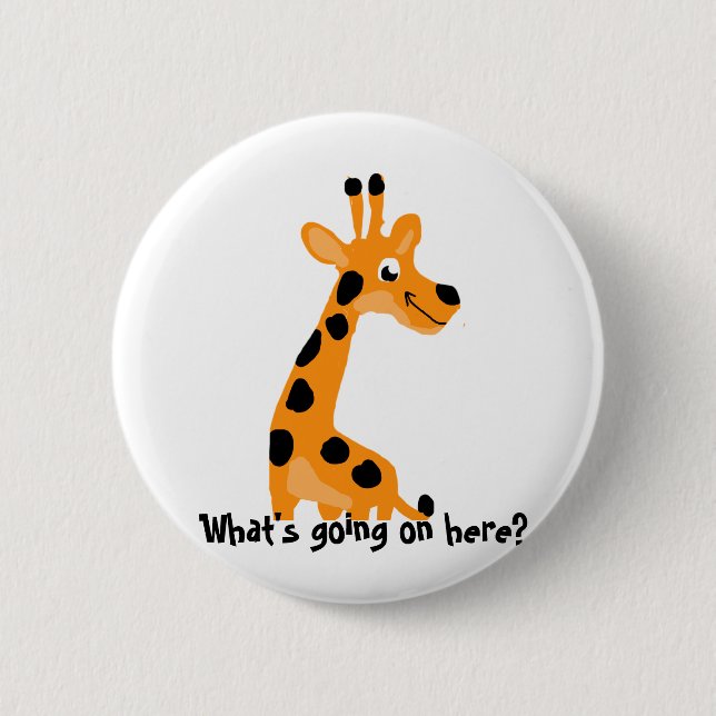 Badge Rond 5 Cm Girafe amusante (Devant)
