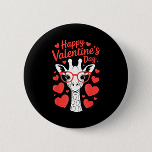 Badge Rond 5 Cm Girafe avec cœur Gles Célébration de l'amour de la