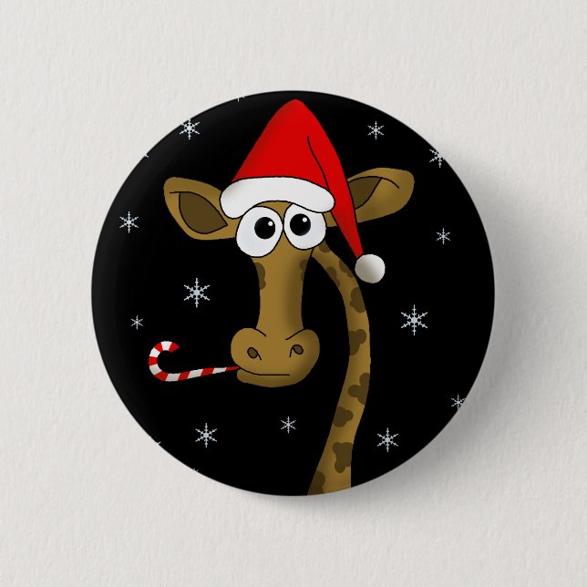 Badge Rond 5 Cm Girafe de Christmas (Devant)