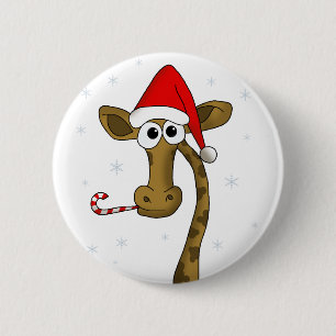Badge Rond 5 Cm Girafe de Christmas
