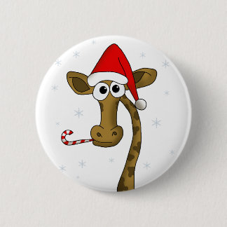 Badge Rond 5 Cm Girafe de Christmas