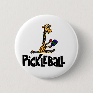 Badge Rond 5 Cm Girafe drôle jouant la bande dessinée de