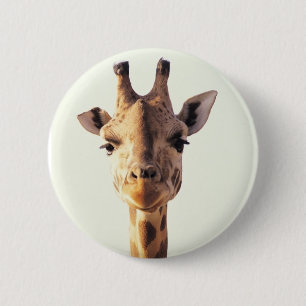 Badge Rond 5 Cm Girafe en gros plan