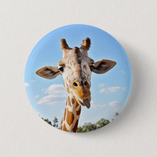 Badge Rond 5 Cm Girafe idiote