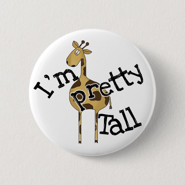 Badge Rond 5 Cm Girafe je suis assez grand (Devant)
