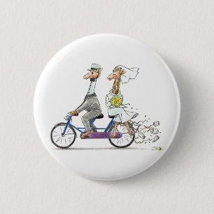 Badge Rond 5 Cm girafe mariage