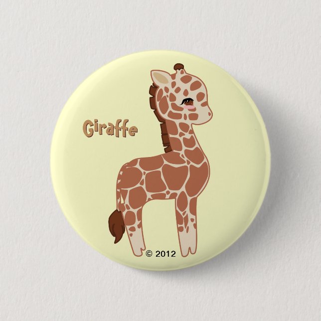Badge Rond 5 Cm Girafe mignonne (Devant)
