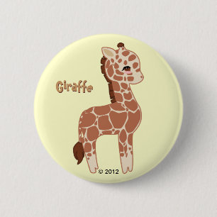 Badge Rond 5 Cm Girafe mignonne
