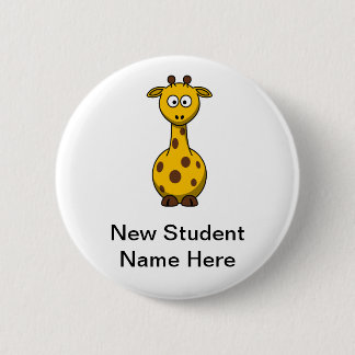 Badge Rond 5 Cm Girafe personnalisée de bande dessinée pour de