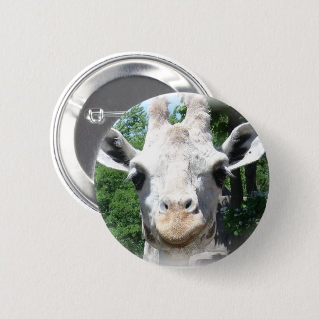 Badge Rond 5 Cm Girafe souriante (Devant & derrière)