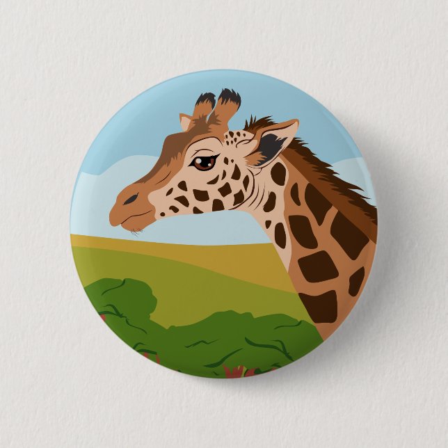 Badge Rond 5 Cm Giraffe (Devant)