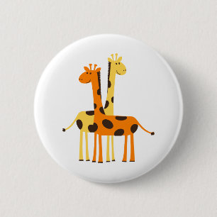Badge Rond 5 Cm Giraffe Afrique Safari
