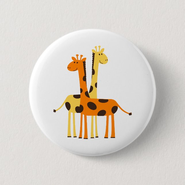 Badge Rond 5 Cm Giraffe Afrique Safari (Devant)