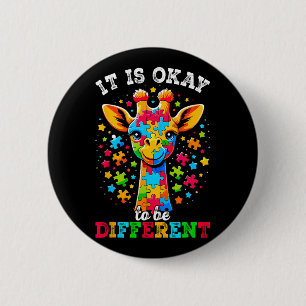 Badge Rond 5 Cm Giraffe Ça va d'être une Sensibilisation sur l'aut