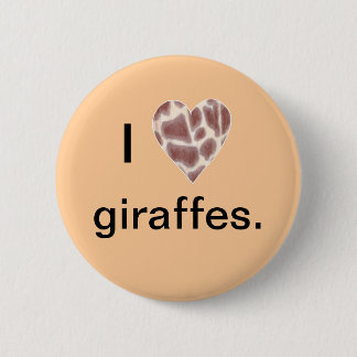 Badge Rond 5 Cm Giraffe Coeur, I coeur girafes épingle sur les bou