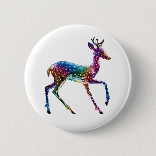 Badge Rond 5 Cm Giraffe colorée (Devant)