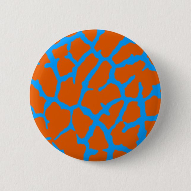 Badge Rond 5 Cm Giraffe Imprimer Cyan orange (Devant)