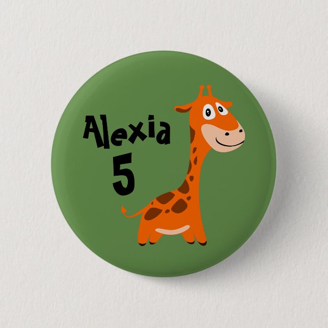 Badge Rond 5 Cm Giraffe personnalisée (Devant)