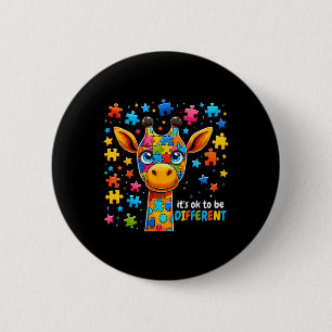 Badge Rond 5 Cm Giraffe Sensibilisation sur l'autisme C'Est Ok D'Ê