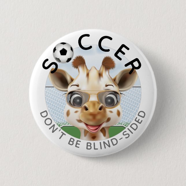 Badge Rond 5 Cm Giraffe Soccer (Devant)