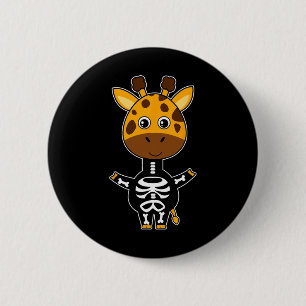 Badge Rond 5 Cm Giraffe Squelette Xray Costume mignon Halloween fa