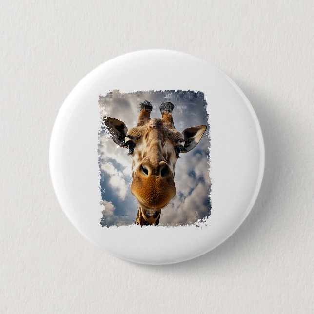 Badge Rond 5 Cm Giraffe vintage (Devant)