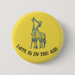 Badge Rond 5 Cm Giraffes Kiss