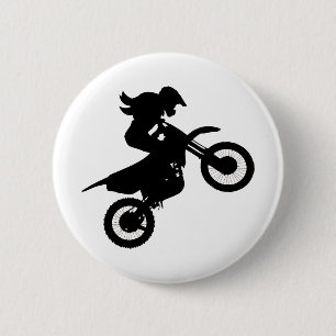 Badge Rond 5 Cm Girl Dirt Bike