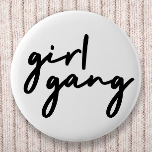 Badge Rond 5 Cm Girl Gang   Élégante puissance féminine féministe 