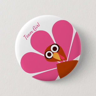 Badge Rond 5 Cm Girl Thanksgiving Gender Reveal