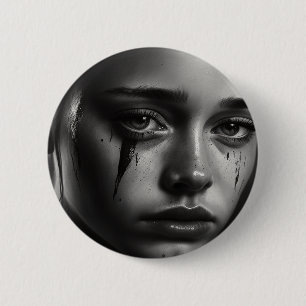 Badge Rond 5 Cm Girl with tears