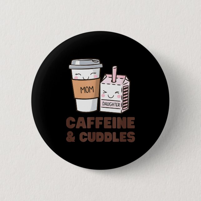 Badge Rond 5 Cm Girls Caffeine &amp; Cuddles Twinning Coffee Juice (Devant)