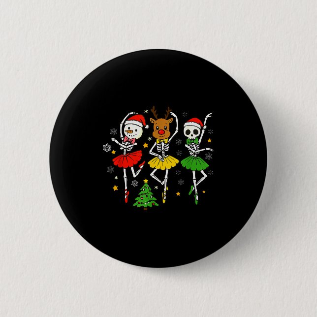 Badge Rond 5 Cm Girls Christmas Ballet Skeleton Ballerina Women Sk (Devant)