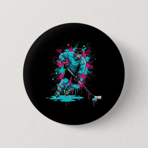 Badge Rond 5 Cm Glace de hockey Crème glacée Goutte Numéro 12 12e