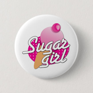 Badge Rond 5 Cm Glace de rockabilly de fille de sucre