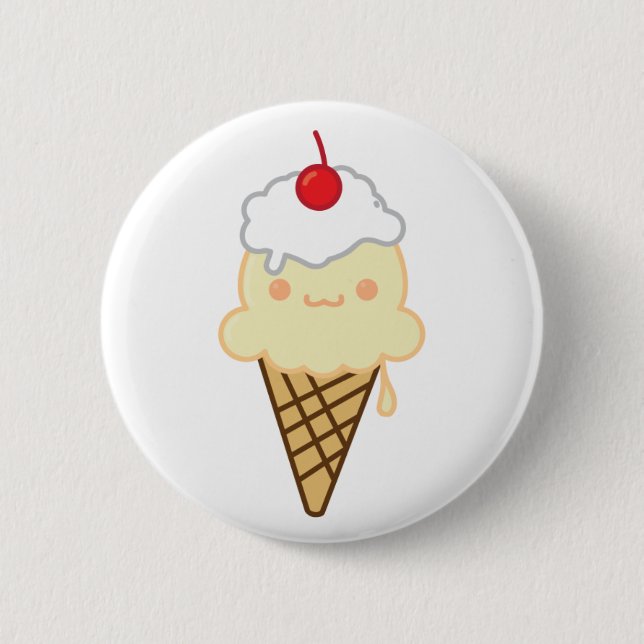 Badge Rond 5 Cm glace de vanille (Devant)