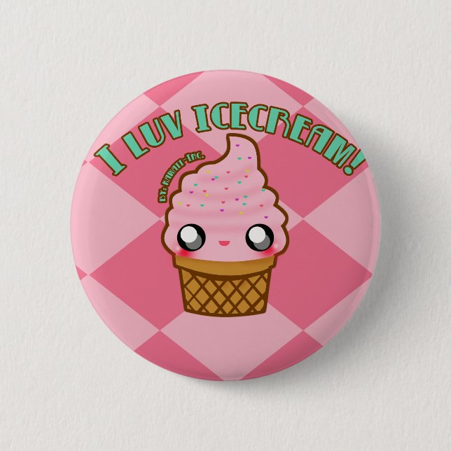Badge Rond 5 Cm Glace du luv I ! (Devant)