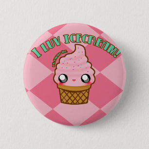 Badge Rond 5 Cm Glace du luv I !