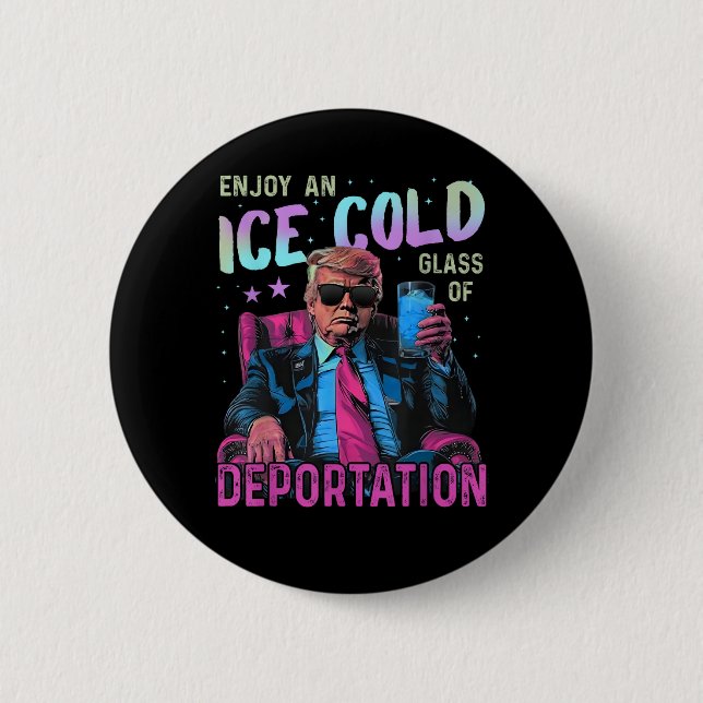 Badge Rond 5 Cm GLACE Profitez d'une glace froide (Devant)