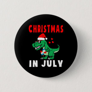 Badge Rond 5 Cm Glaces dinosaures de Noël en juillet Chapeau de Pè