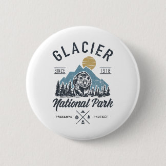 Badge Rond 5 Cm Glacier National Park novlelty Road trip Montana T