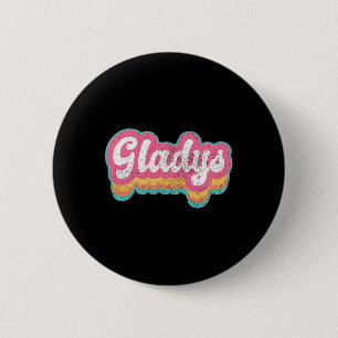 Badge Rond 5 Cm Gladys Prénom Fille Vintage les années 70 80s Pers