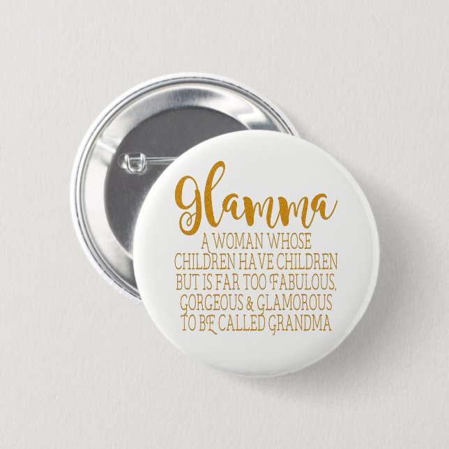 Badge Rond 5 Cm Glamma - grand-maman fabuleuse (Devant & derrière)