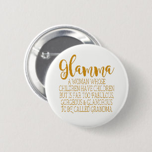 Badge Rond 5 Cm Glamma - grand-maman fabuleuse